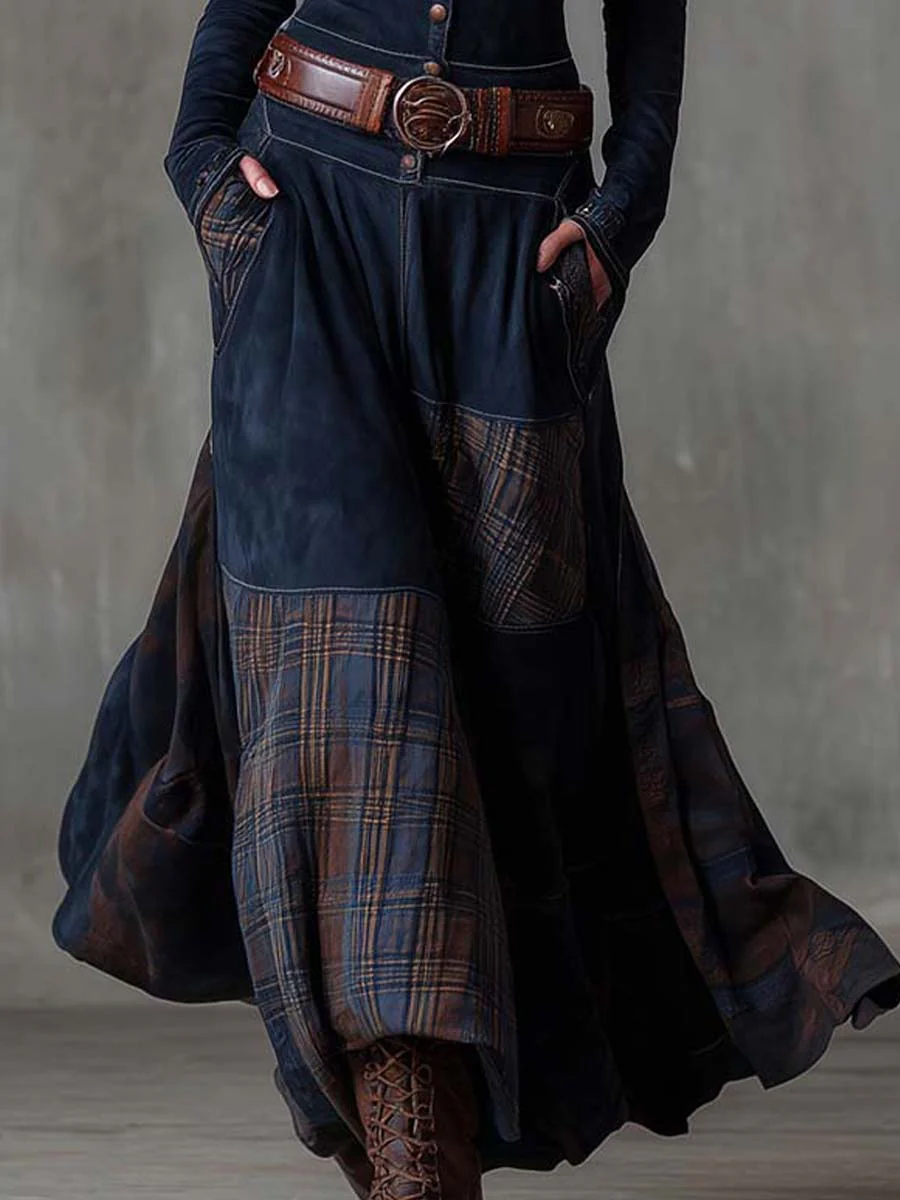 Aveline | Vintage Suede Maxi Dress
