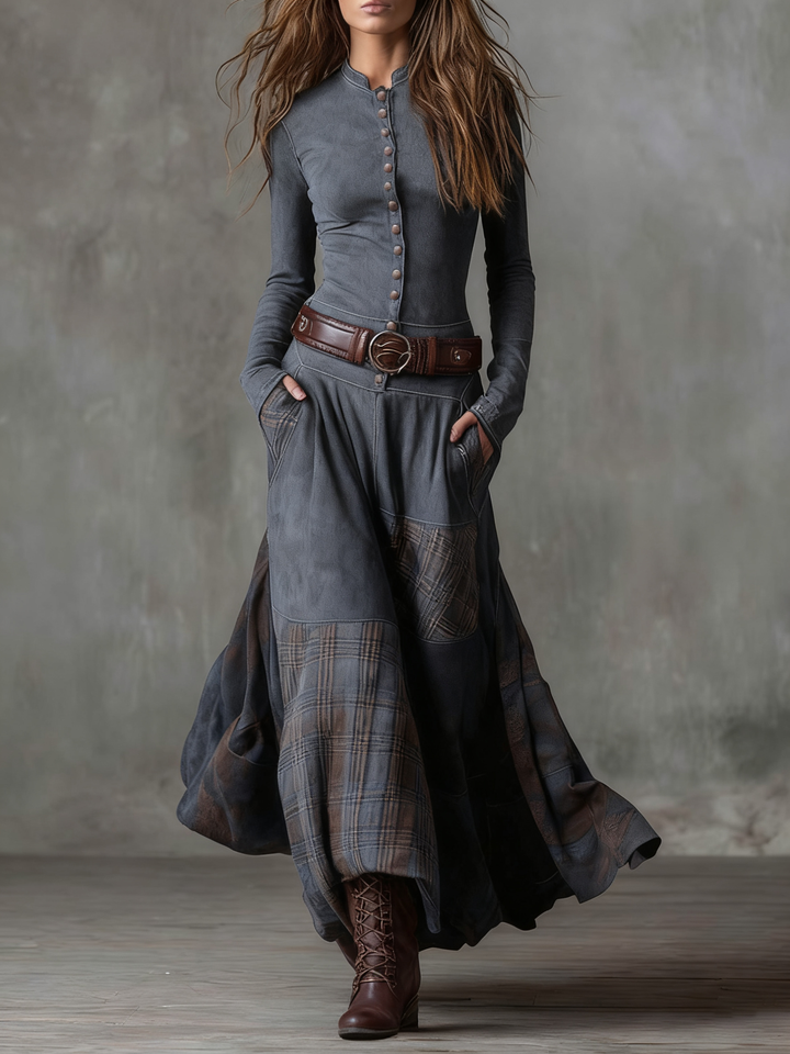 Mireille | Belted Suede Dress