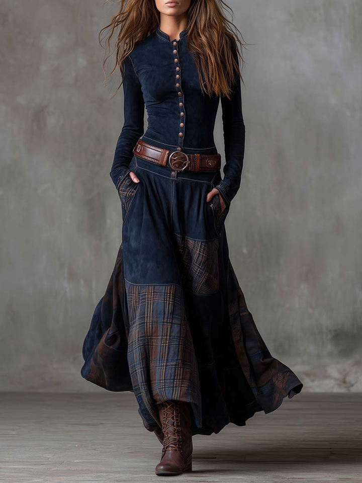 Mireille | Belted Suede Dress