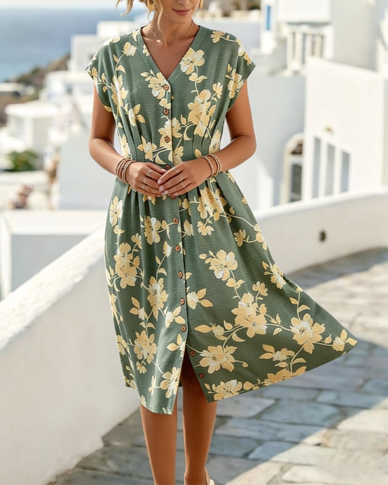 Flattering Floral Midi Dress
