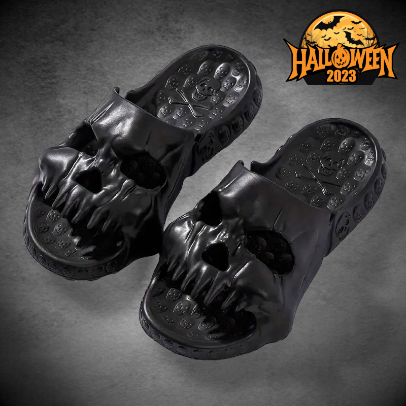 SpookySteps Skull Slippers