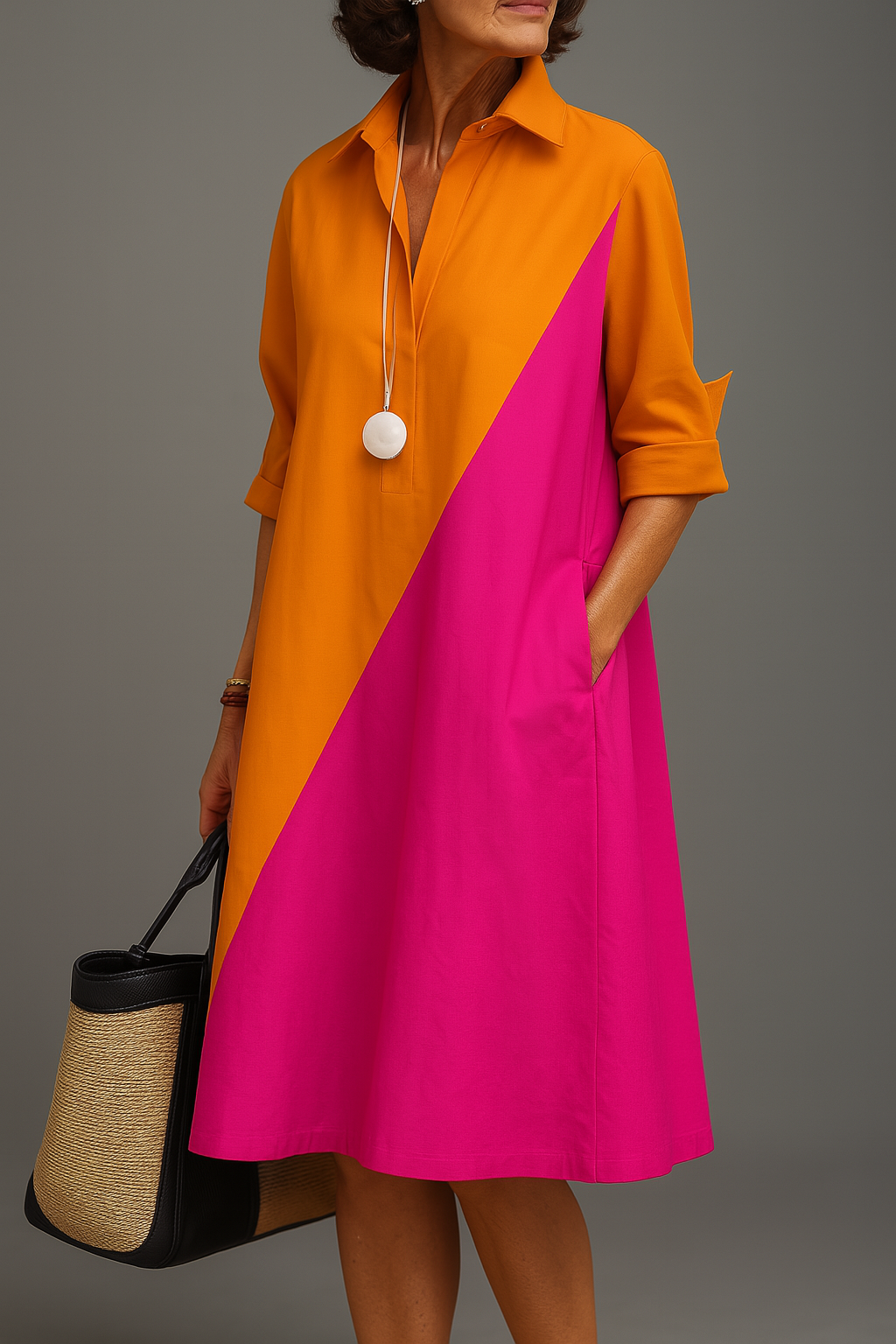 Elise | Colour-Block Midi Dress