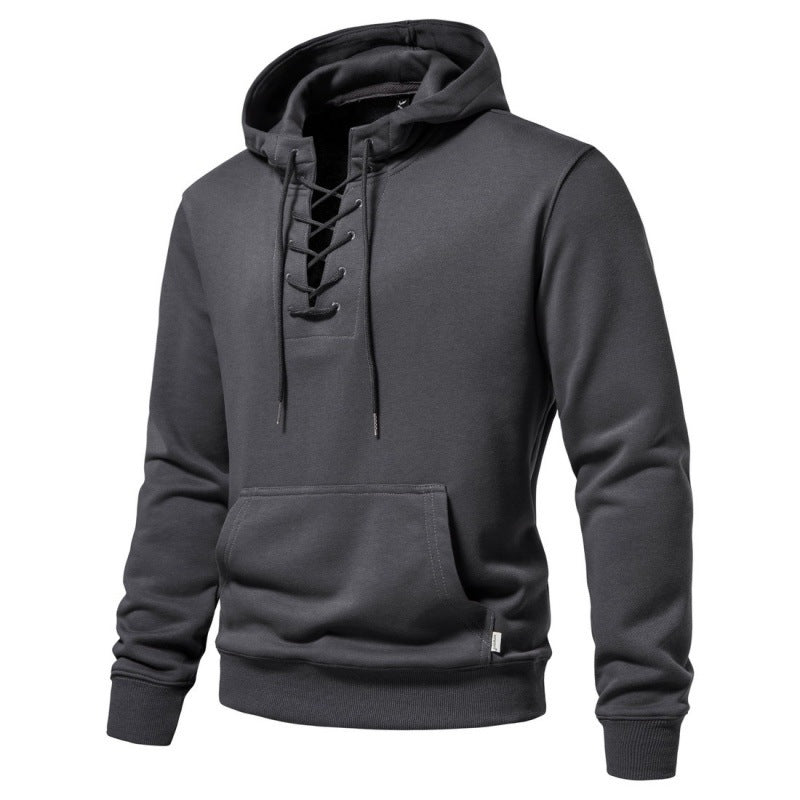 Valhalla X Cotton Lace-Up Hoodie