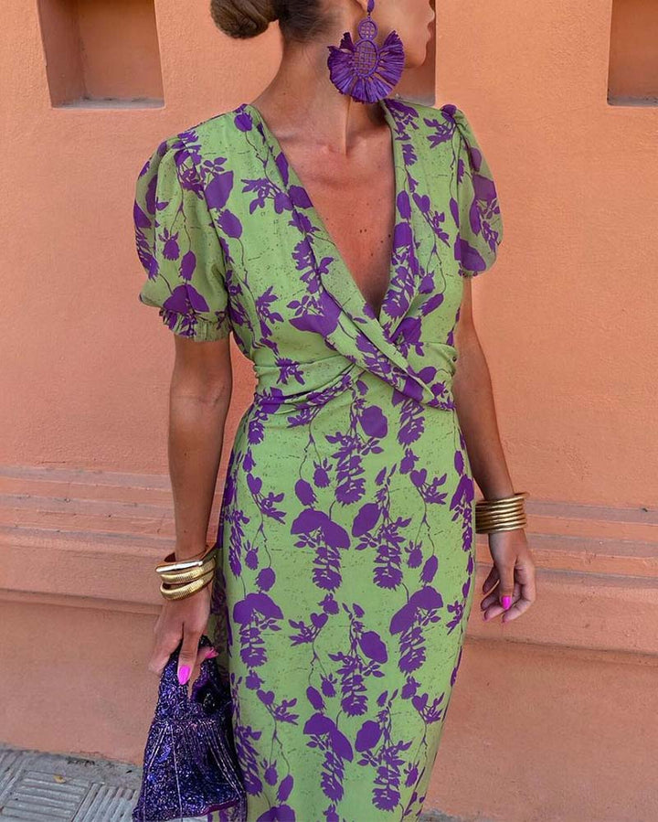 Flora V-Neck Midi Dress