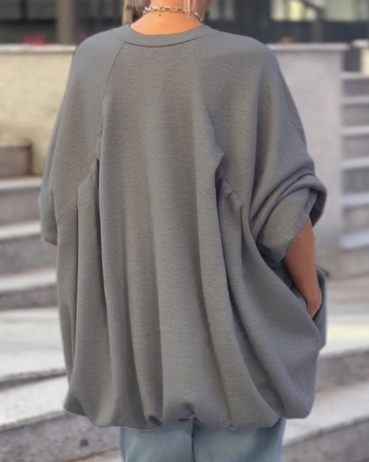 Loose Asymmetrical Solid Color Top