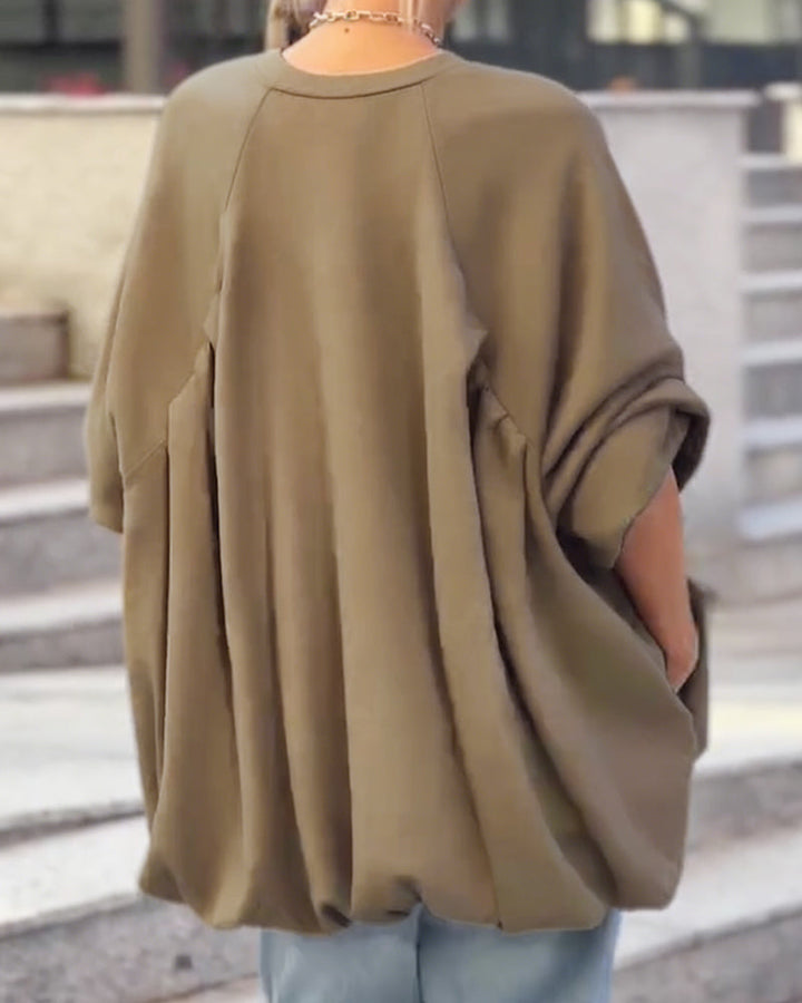 Loose Asymmetrical Solid Color Top