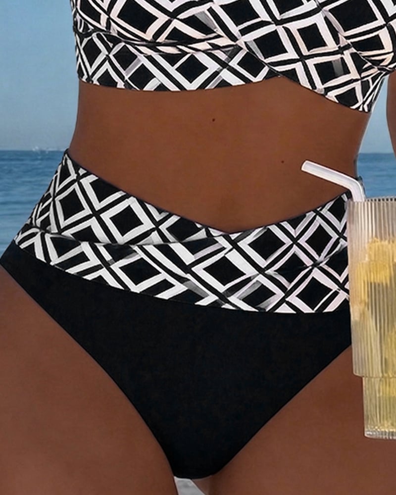 Two-Piece Bikini with Diamond Print