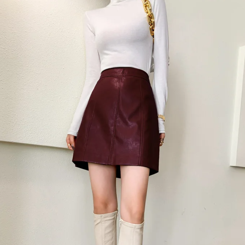 Aurelia Leather Skirt