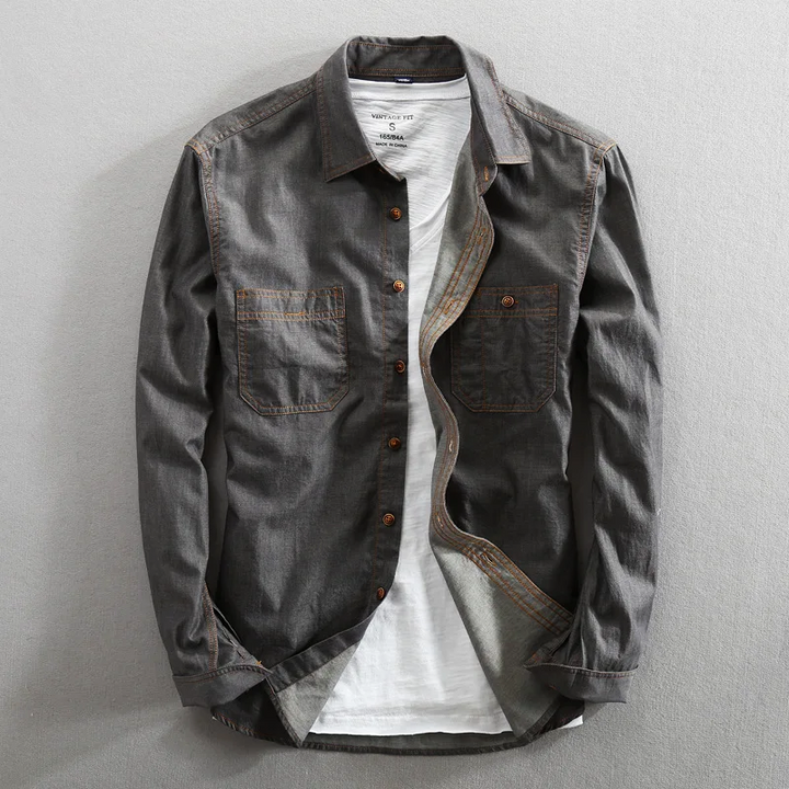 Shigoto Cotton Long Sleeve Button-Up Shirt