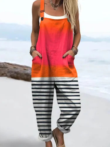 Manon™ | Jumpsuit with a V-Neck and Floral Pattern
