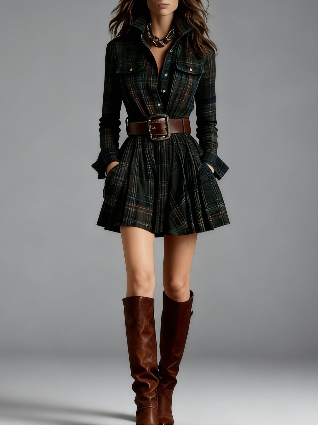 Livia | Elegant Belted Shirt Dress