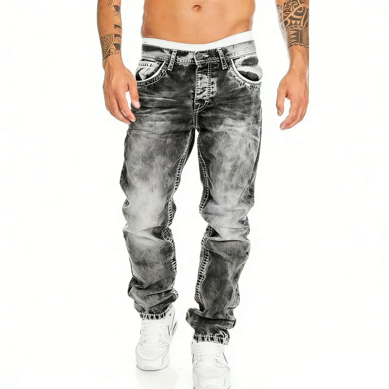 Creative Stretch Jeans for Men, Minimalist Style, Perfect for Summer, Emo Style