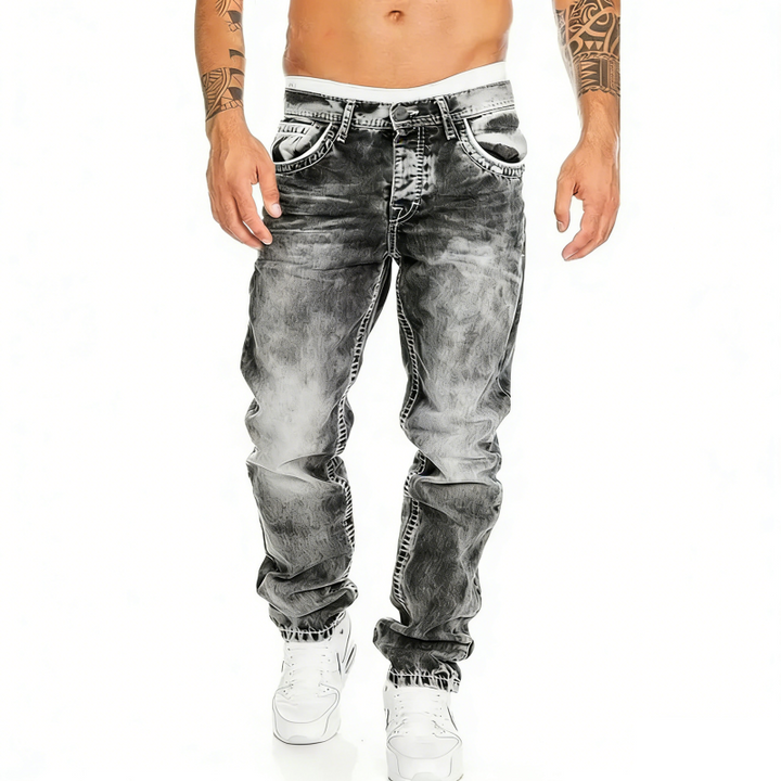 Creative Stretch Jeans for Men, Minimalist Style, Perfect for Summer, Emo Style