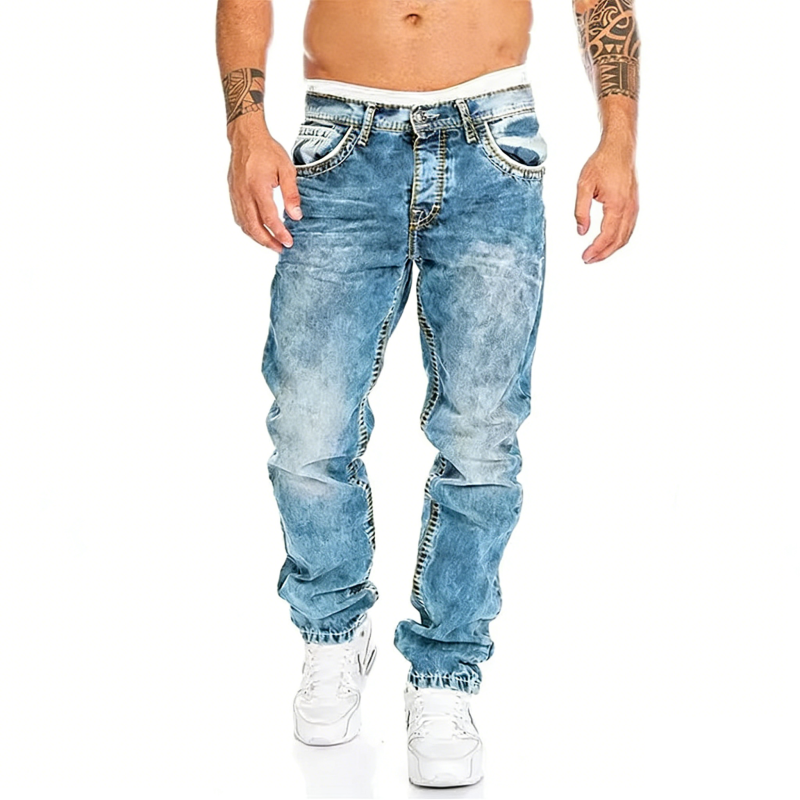 Creative Stretch Jeans for Men, Minimalist Style, Perfect for Summer, Emo Style