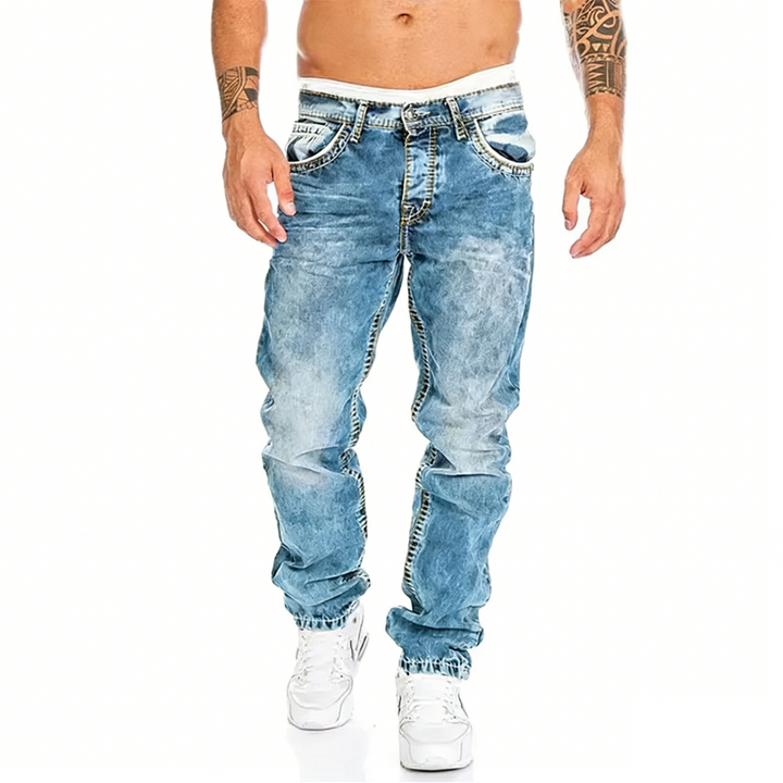 Creative Stretch Jeans for Men, Minimalist Style, Perfect for Summer, Emo Style