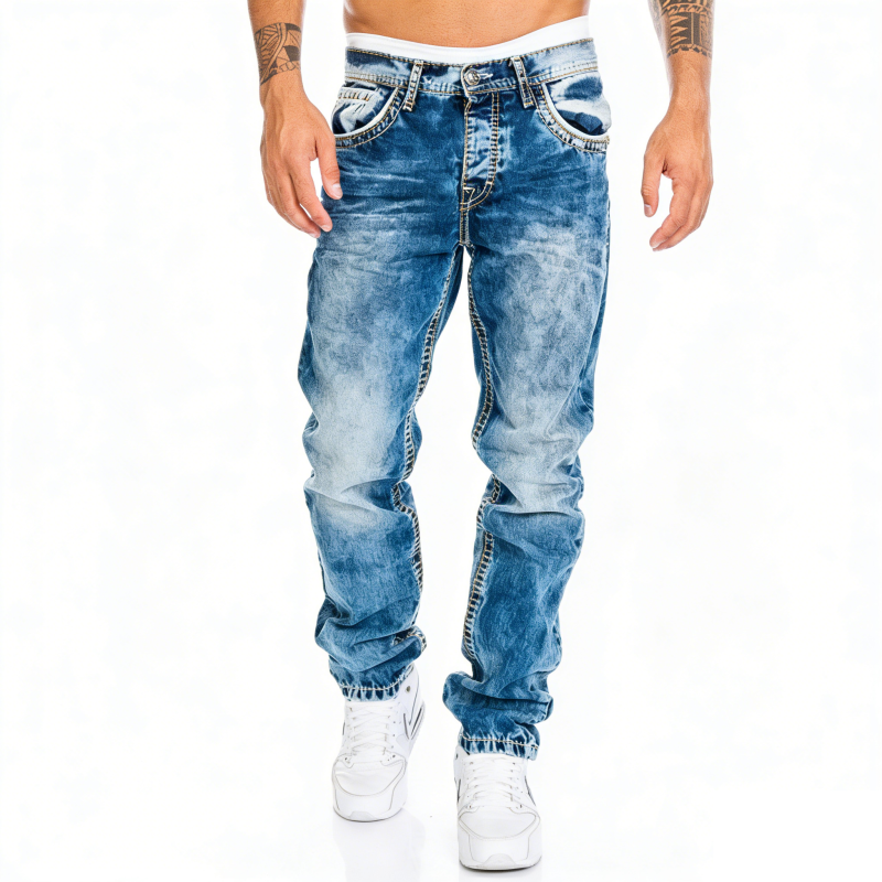 Creative Stretch Jeans for Men, Minimalist Style, Perfect for Summer, Emo Style