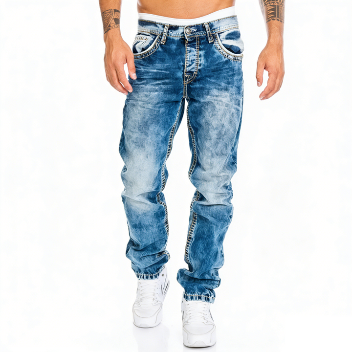 Creative Stretch Jeans for Men, Minimalist Style, Perfect for Summer, Emo Style