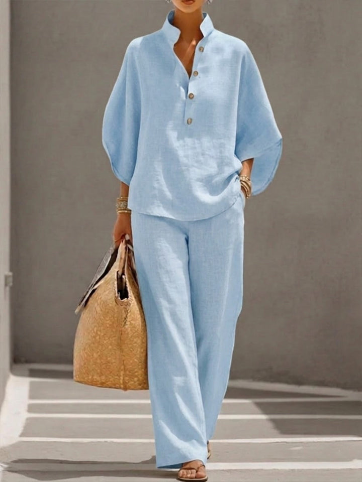 Mariel | Complete with Batwing Sleeves and Wide Trousers