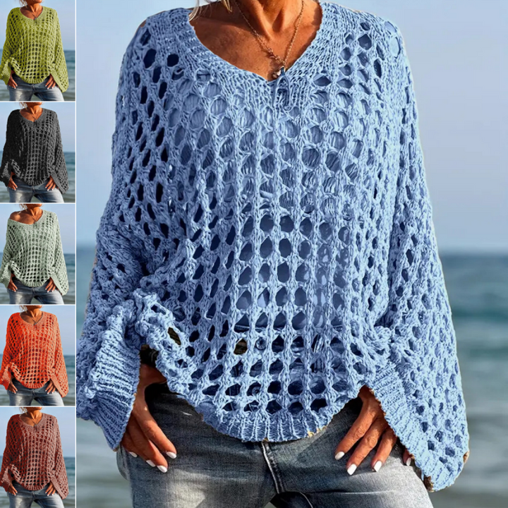 Ladies Casual Crochet Knit Top