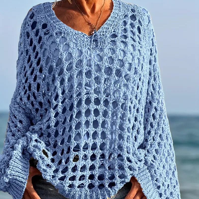 Ladies Casual Crochet Knit Top