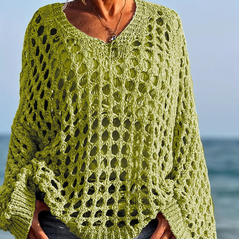 Ladies Casual Crochet Knit Top