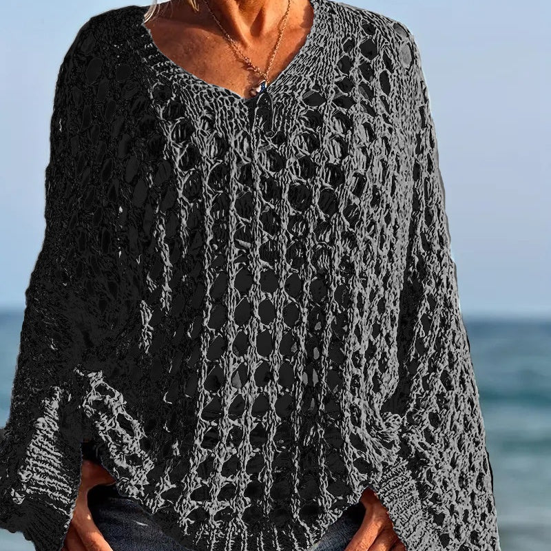Ladies Casual Crochet Knit Top