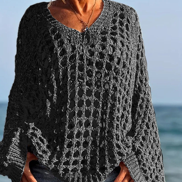 Ladies Casual Crochet Knit Top