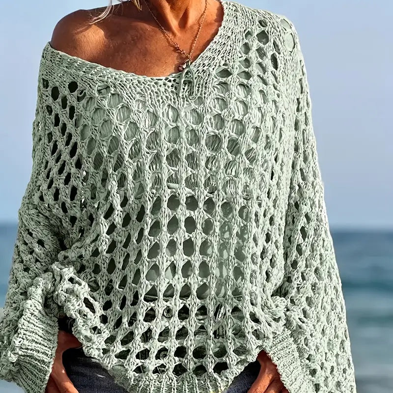 Ladies Casual Crochet Knit Top