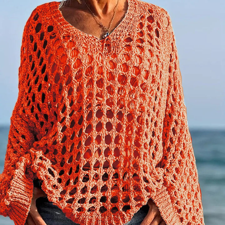 Ladies Casual Crochet Knit Top