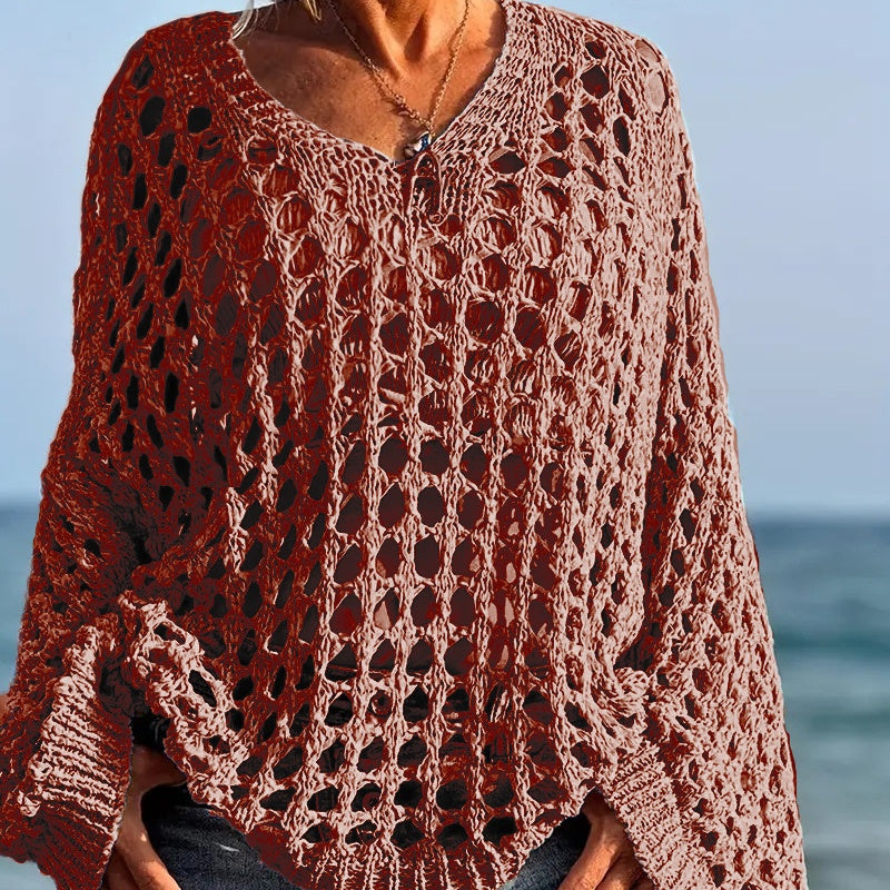Ladies Casual Crochet Knit Top