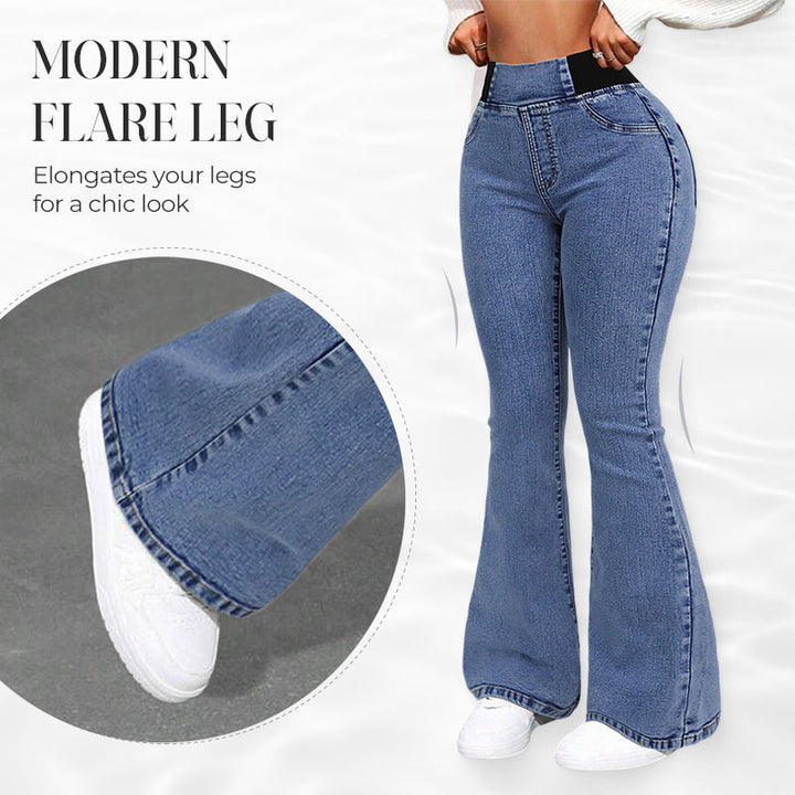 Women's High-Waisted Jeans, Stretchy, Flared