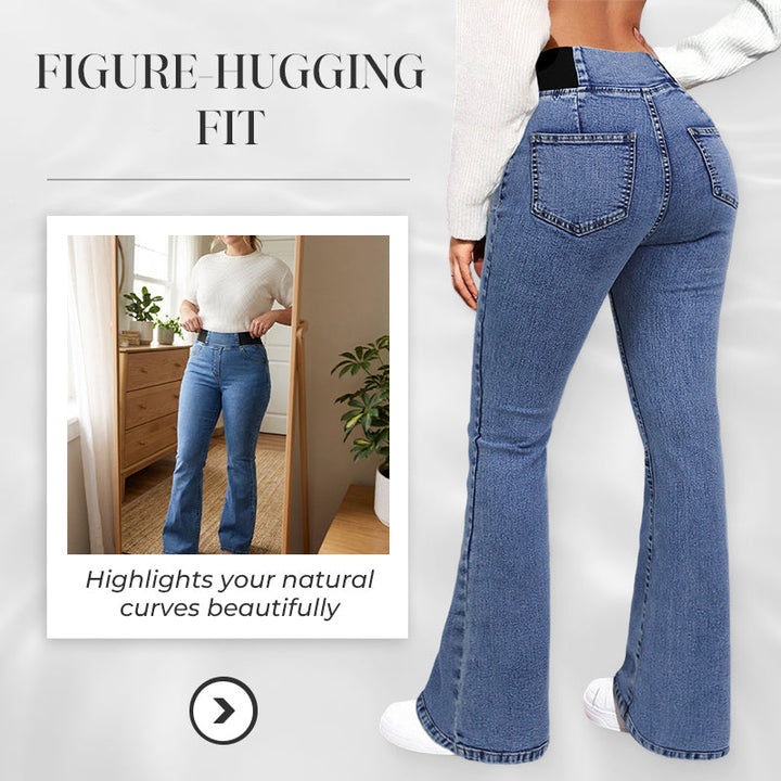Women's High-Waisted Jeans, Stretchy, Flared
