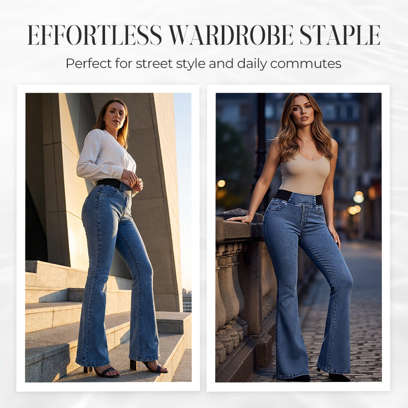 Women's High-Waisted Jeans, Stretchy, Flared