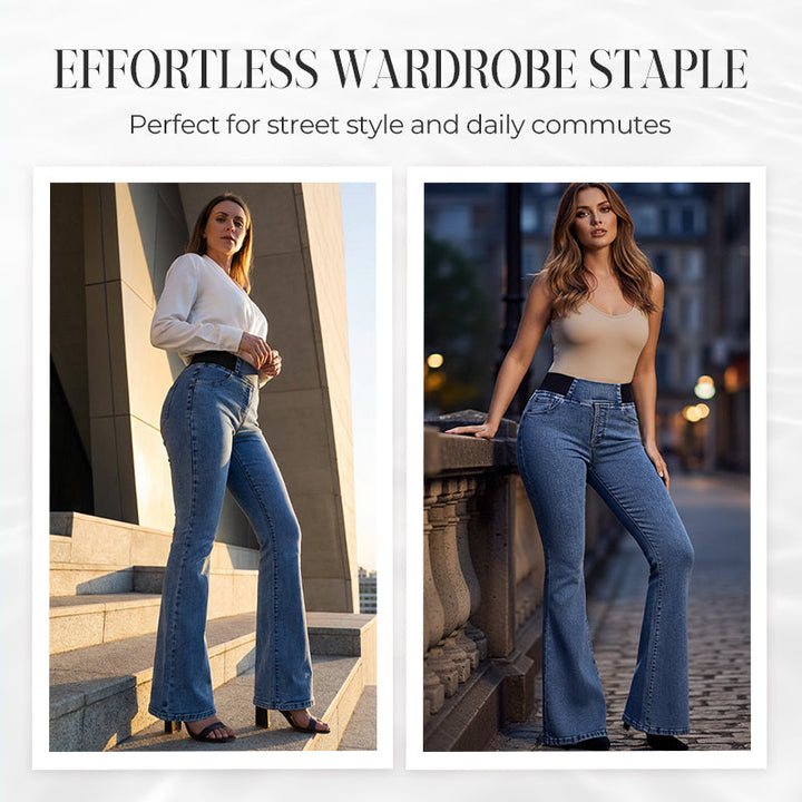 Women's High-Waisted Jeans, Stretchy, Flared