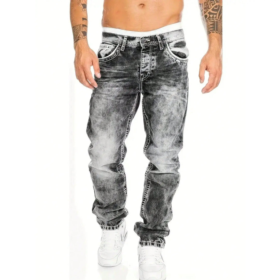 Creative Stretch Jeans for Men, Minimalist Style, Perfect for Summer, Emo Style