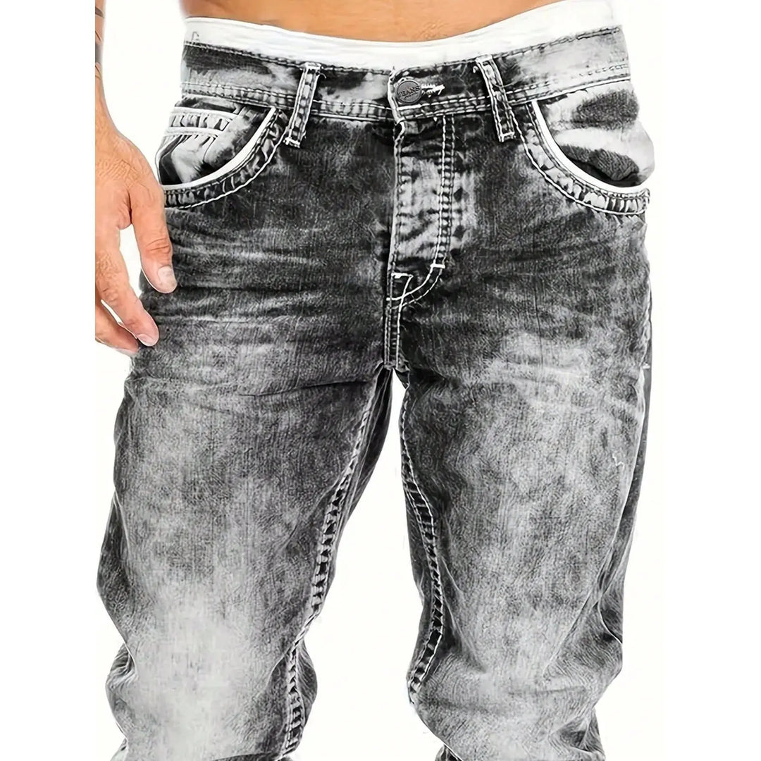 Creative Stretch Jeans for Men, Minimalist Style, Perfect for Summer, Emo Style