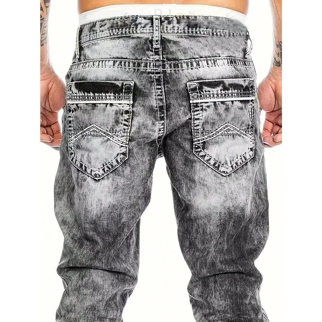 Creative Stretch Jeans for Men, Minimalist Style, Perfect for Summer, Emo Style