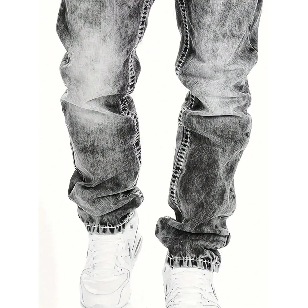 Creative Stretch Jeans for Men, Minimalist Style, Perfect for Summer, Emo Style