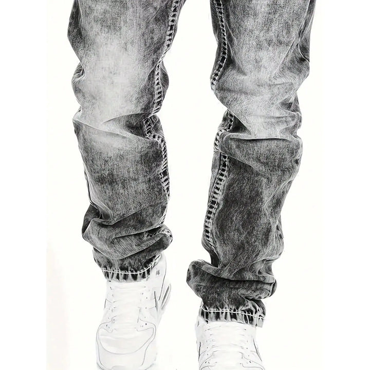 Creative Stretch Jeans for Men, Minimalist Style, Perfect for Summer, Emo Style