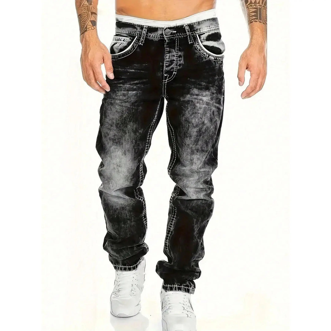 Creative Stretch Jeans for Men, Minimalist Style, Perfect for Summer, Emo Style