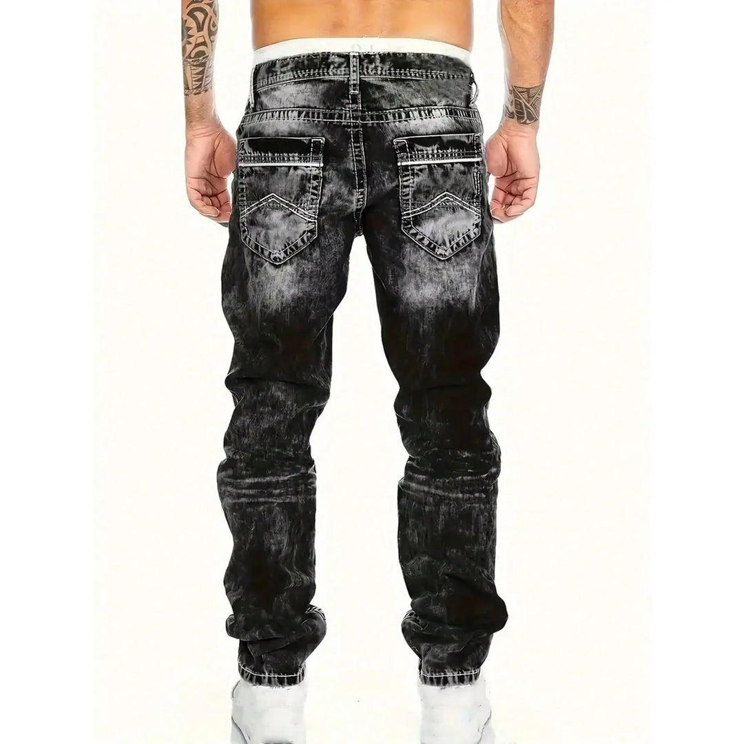 Creative Stretch Jeans for Men, Minimalist Style, Perfect for Summer, Emo Style