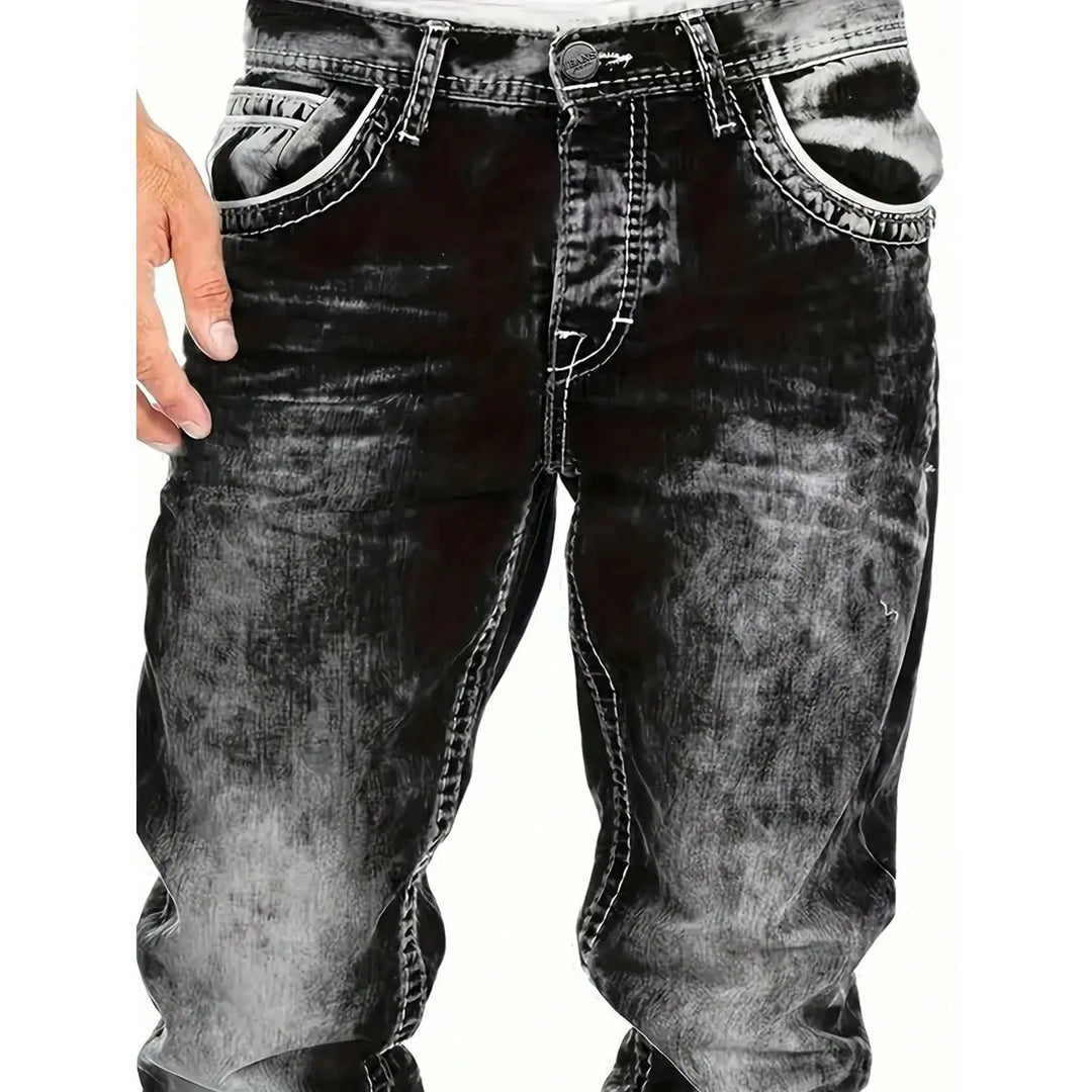 Creative Stretch Jeans for Men, Minimalist Style, Perfect for Summer, Emo Style