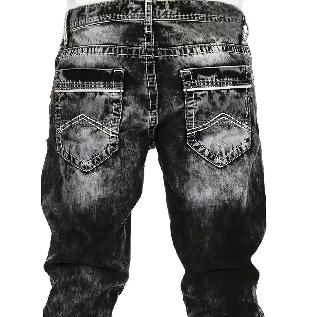 Creative Stretch Jeans for Men, Minimalist Style, Perfect for Summer, Emo Style