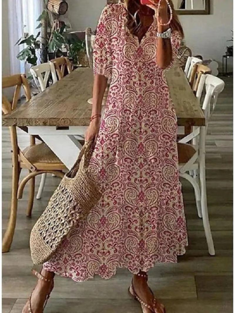 SASCHA | BOHO VINTAGE V-NECK SUMMER DRESS