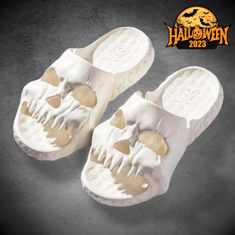 SpookySteps Skull Slippers
