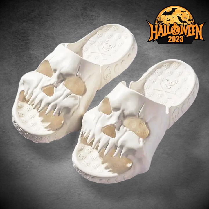 SpookySteps Skull Slippers